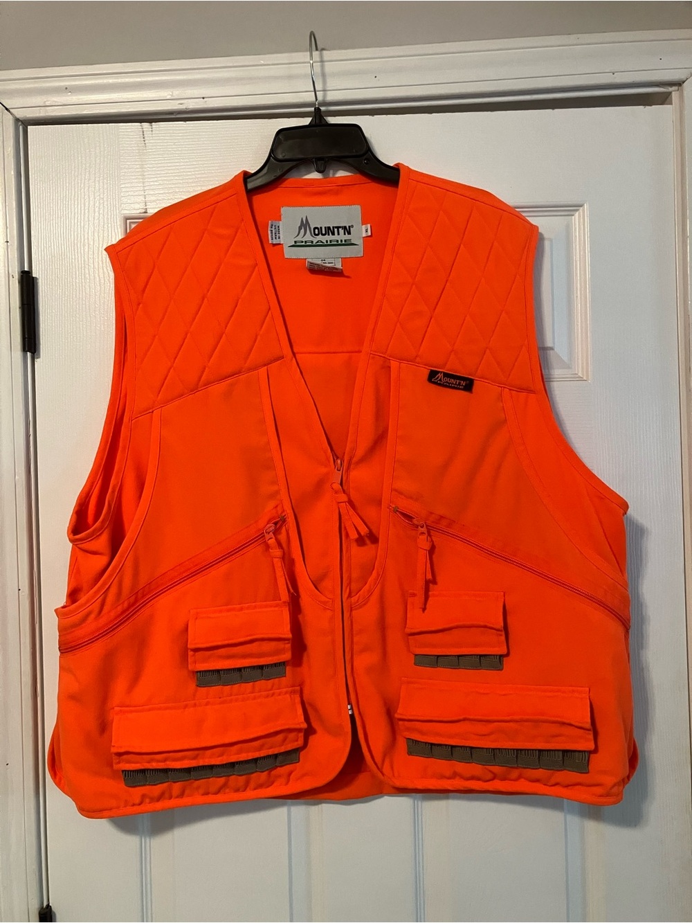 Mount'N Prairie Hunting Orange Vest Game Pouch Blaze Pockets Men’s Size XL